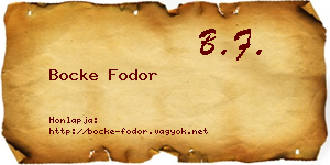 Bocke Fodor névjegykártya